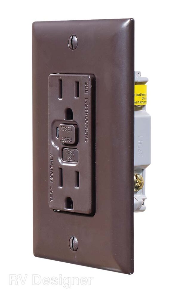 Dual GFCI Receptacle, Brown, RV Designer S805