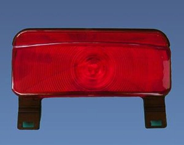 RV Tail Light with Red Lens, Black Base, w/ Plate Brkt, Command 003-81LB