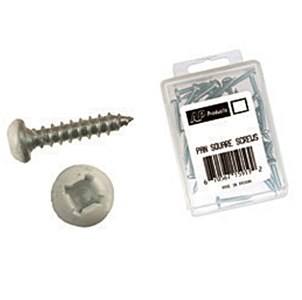 Pan Head/Square Screw No 8 x 1 in 50/Pk White, AP Products 12PSQ50W8X1