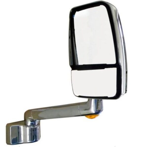 RV Motorhome Mirror, 2030 Passenger Side, Deluxe Head,Chrome, 10 Inch Lighted Arm, Velvac 715172