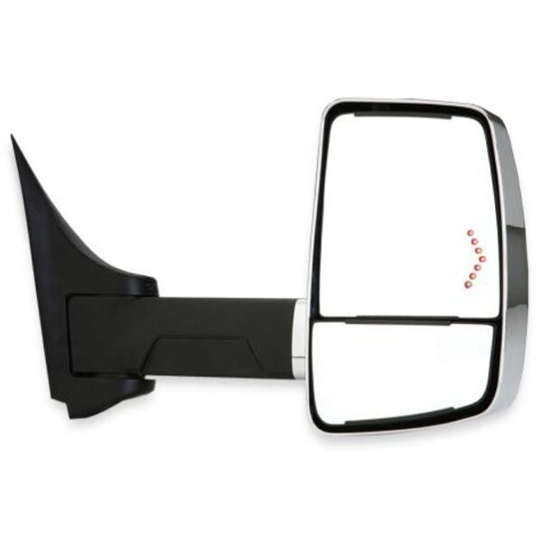 RV Mirror, Passenger Side, Electric w/TS on Glass, Black/Chrome, 2020XG, Velvac 718450