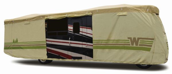 RV Cover, Winnebago    , For Class A Motorhome, Fits 31.1 Foot To 34 Foot Coach, All Weather Protection/ UV Resistant, Tan, Breathable, Adco 64825