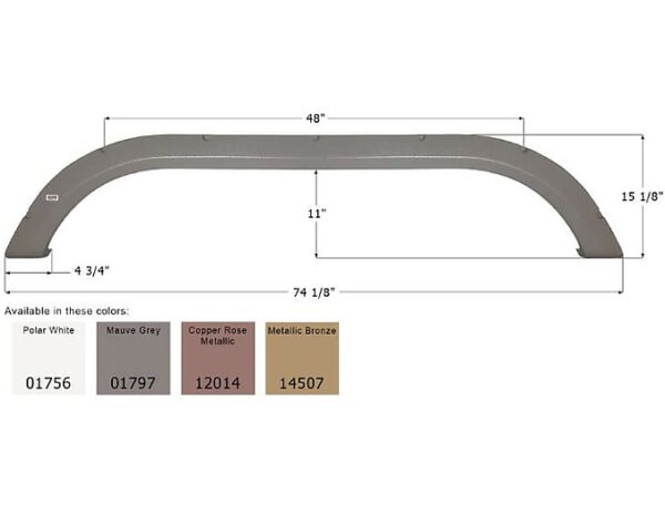 Carriage Tandem Axle Fender Skirt, Icon FS1756