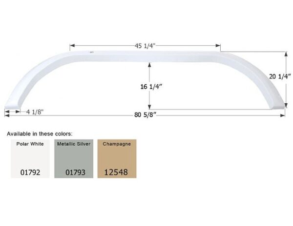 Carriage Tandem Axle Fender Skirt, Icon FS1792