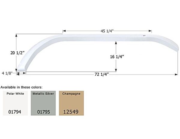 Carriage Tandem Axle Fender Skirt, Icon FS1792S