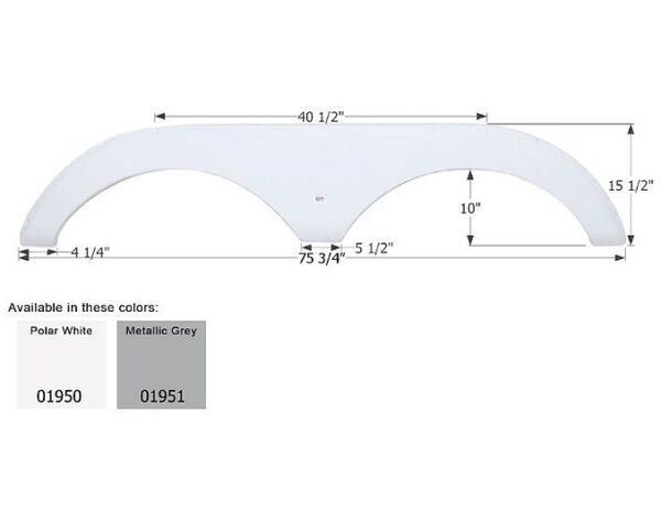 Carriage Tandem Axle Fender Skirt, Icon FS1950