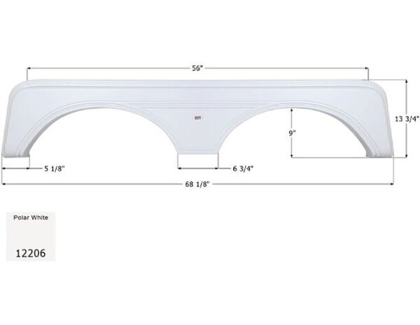 Carriage Tandem Axle Fender Skirt, Icon FS2206