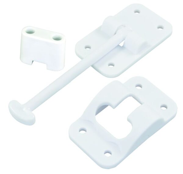 Door Catch Polar White Plastic, JR Products 10414B