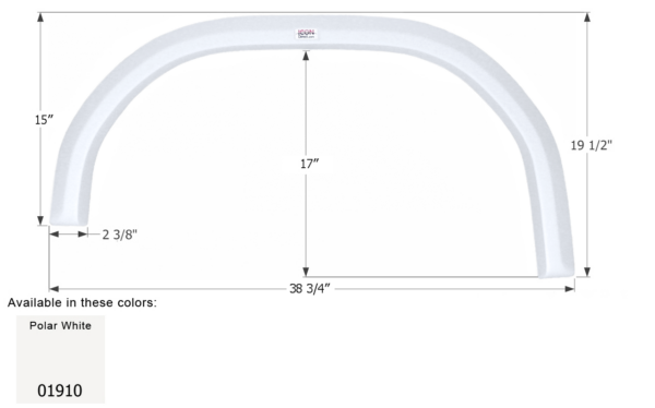 Damon Challenger Single Axle Fender Skirt Left (Drivers Side), Icon FS1899