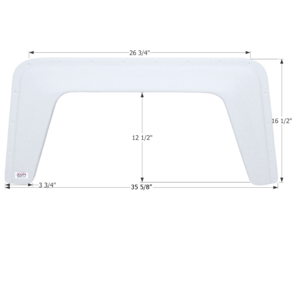 Sunland Single Axle Fender Skirt, Icon FS1912