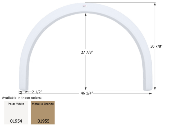 Fleetwood Bounder Single Axle Fender Skirt Polar White FS1954, Icon 019540