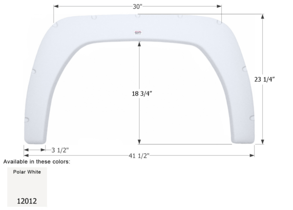 Fleetwood Storm Single Axle Fender Skirt Polar White FS2012, Icon FS2012