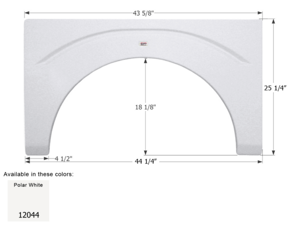 Fleetwood Class A Single Axle Fender Skirt Polar White (Unpainted), Icon FS2044