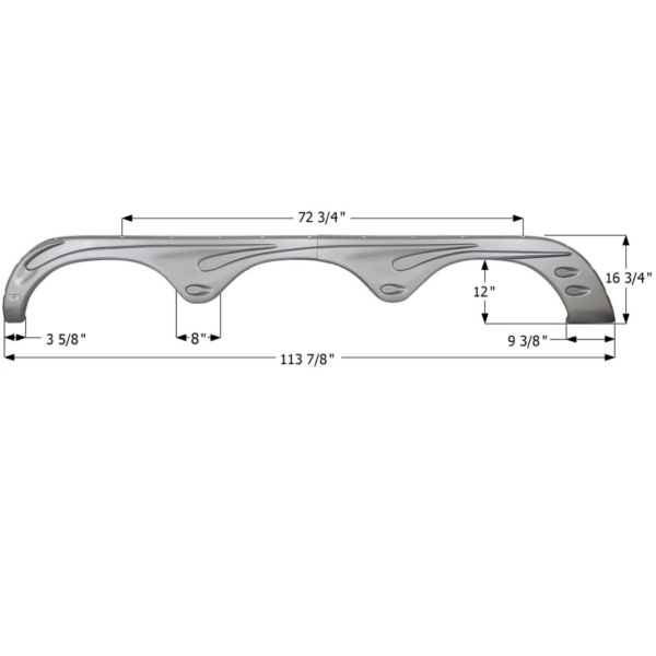 Forest River Triple Axle Fender Skirt Left (Drivers Side), Icon FS4495