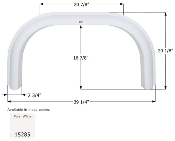 Fleetwood Single Fender Skirt Polar White, Icon FS5285