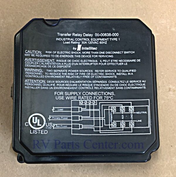 Intellitec 30 Amp Transfer Relay Delay 00-00638-000