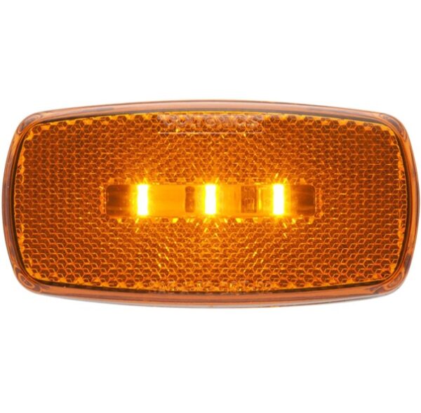 LED Side Marker Light, Amber Lens, White Base, Optronics MCL32AS