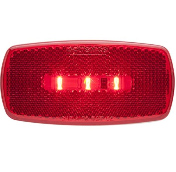 LED Side Marker Light, Red Lens, White Base, Optronics MCL32RS