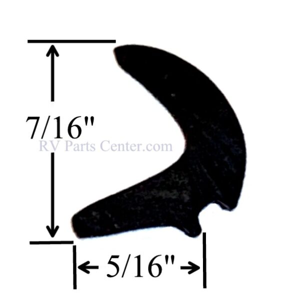 Hehr Glazing Bead Used on 3/16 Glass, Black Exterior RV Window Seal - 31610BGB