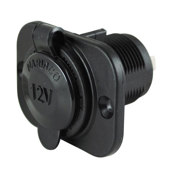 Receptacle 12 Volt Black, Marinco 12VRCRV