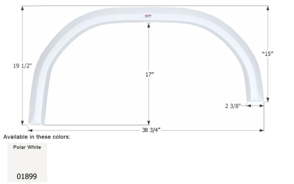 Damon Challenger Single Axle Fender Skirt Right (Passenger Side), Icon FS1899