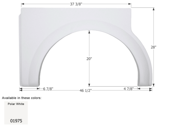 Damon Daybreak Class A Single Axle Fender Skirt Right (Passenger Side), Icon FS1975